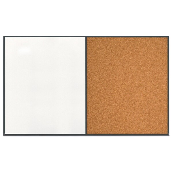 Double Door Radius Corkboard, 60"x36", Hea, UV7014RC-BLACK-BUFF